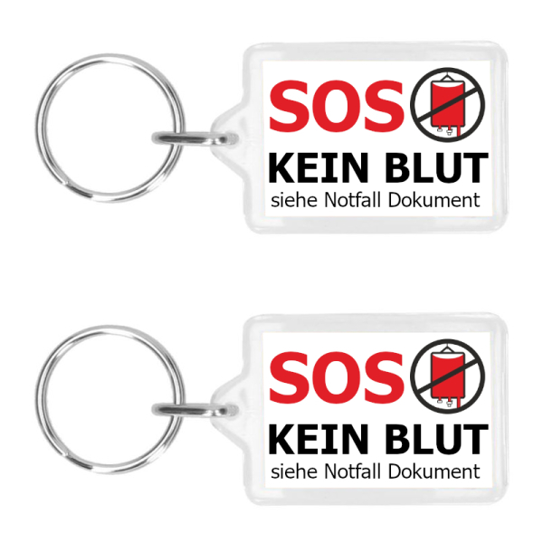 Schlüsselanhänger – KEIN BLUT - deutsch beidseitig