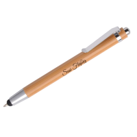 Holz Kugelschreiber mit Touch - Personalisierbare Gravur