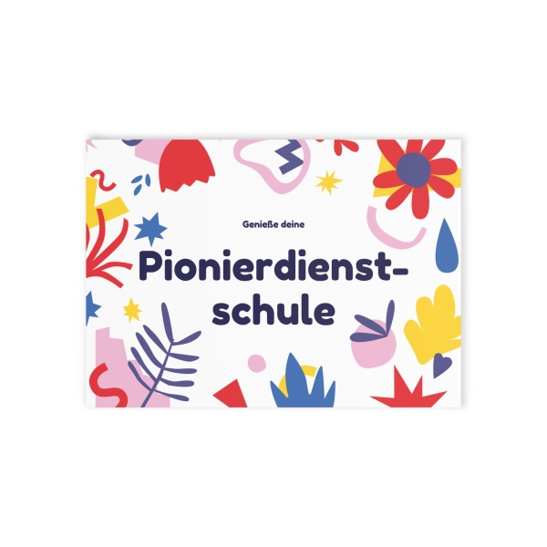 Postkarte zur Pionierdienstschule - Bunte abstrakte Blumen