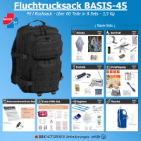 Fluchtrucksack BASIS-45 (Notfallrucksack für 1 Person)
