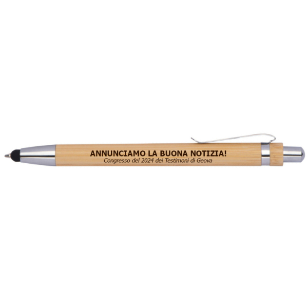 Holz Kugelschreiber mit Touch - Regionaler Kongress 2024 - Italienisch