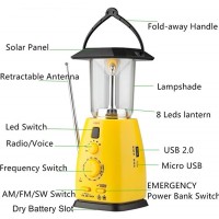LED Laterne mit Radio - Dynamo/Solar